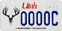 Deer skull license plate