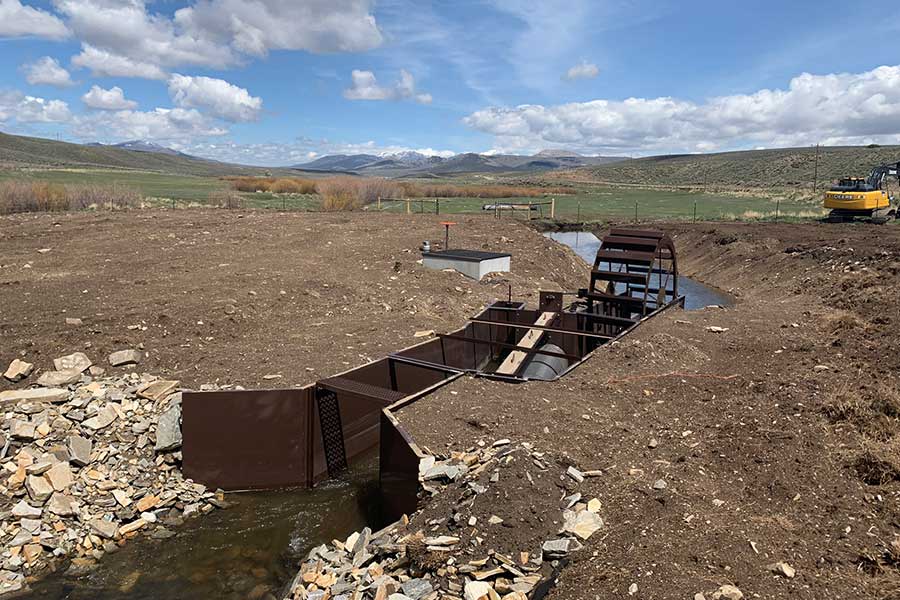 An irrigation diversion in the south fork of Junction Creek, in Box Elder County
